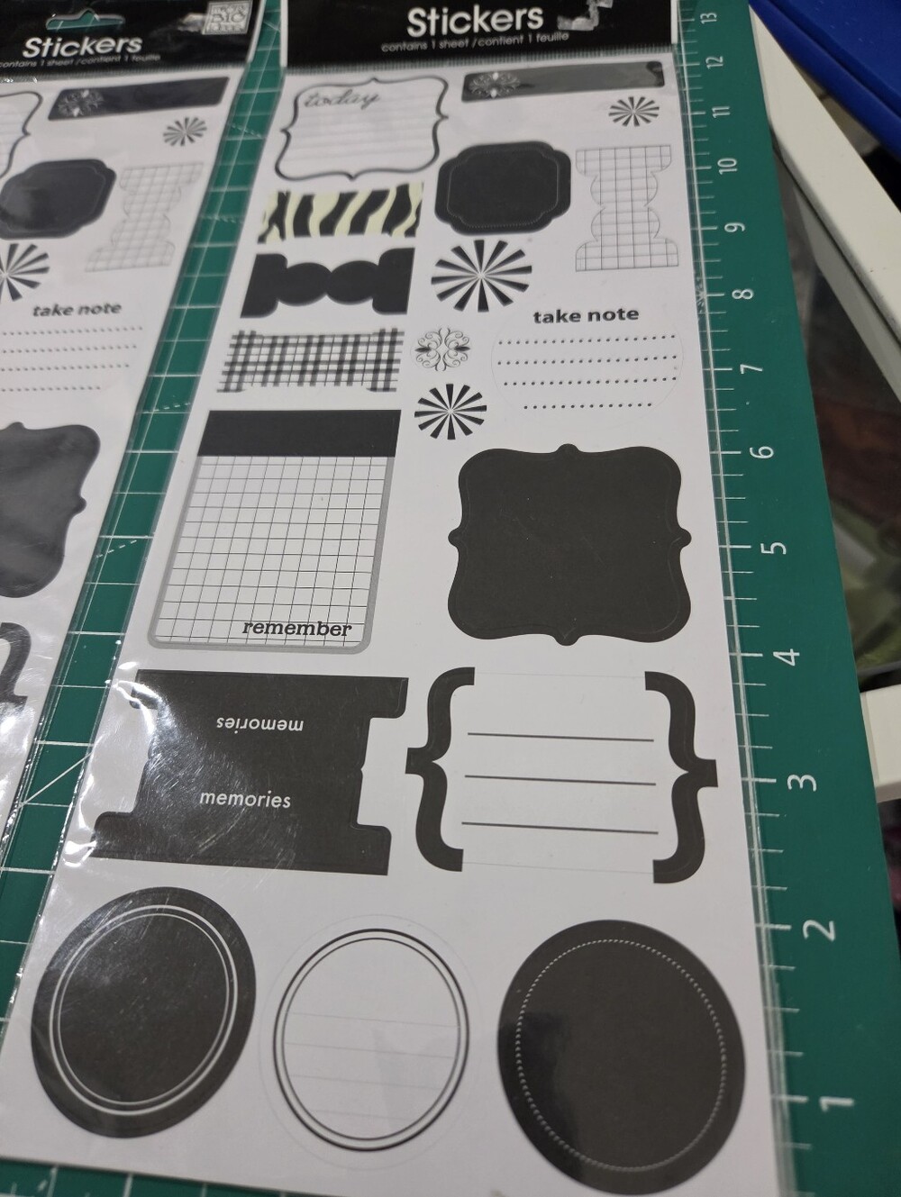 Set Of 2 Black & White Decorative Sticker Sheet